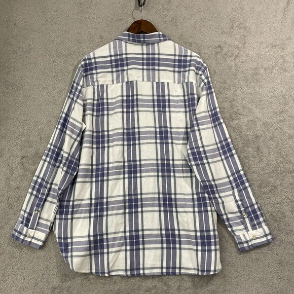 NEW Jachs Girlfriend Women's XXL Biue & White Plaid Button-Down Shirt - Picture 3 of 9